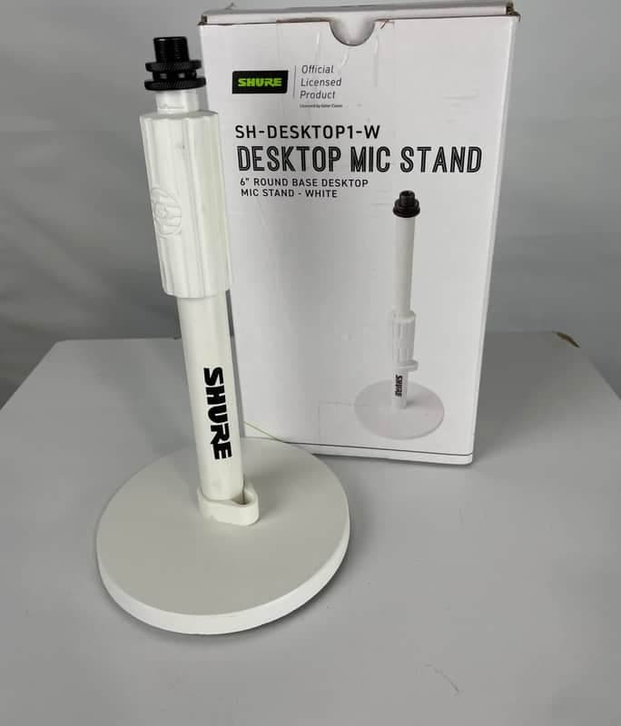 Shure by Gator SH-DESKTOP1 Round Base Desktop Microphone Stand, White