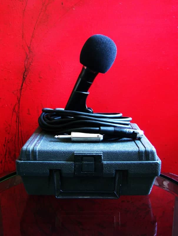 Vintage 1980's Audio-Technica Pro 5 dynamic cardioid microphone Low Z w accessories Japanese # 1