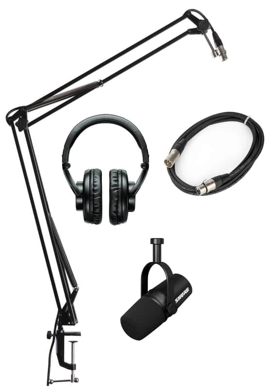 (Mint) Shure MV7X-1000-PK2-K MV7X Mic, XLR Cable, SRH440 Headphones, Gator Desktop Boom