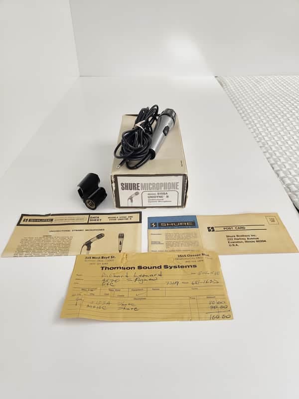 Shure 515SA Dynamic Microphone – w/ Clip, Docs & Original Box (Box Worn)