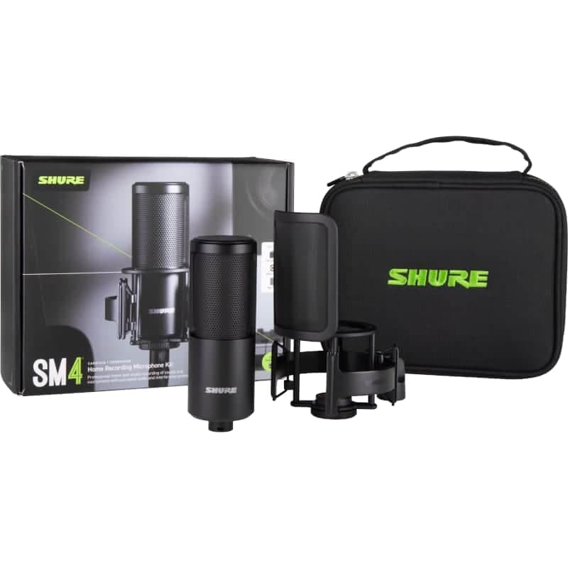 Shure SM4-K Kit Home Recording Microphone with Shock mount and Case - Mint, Open Box