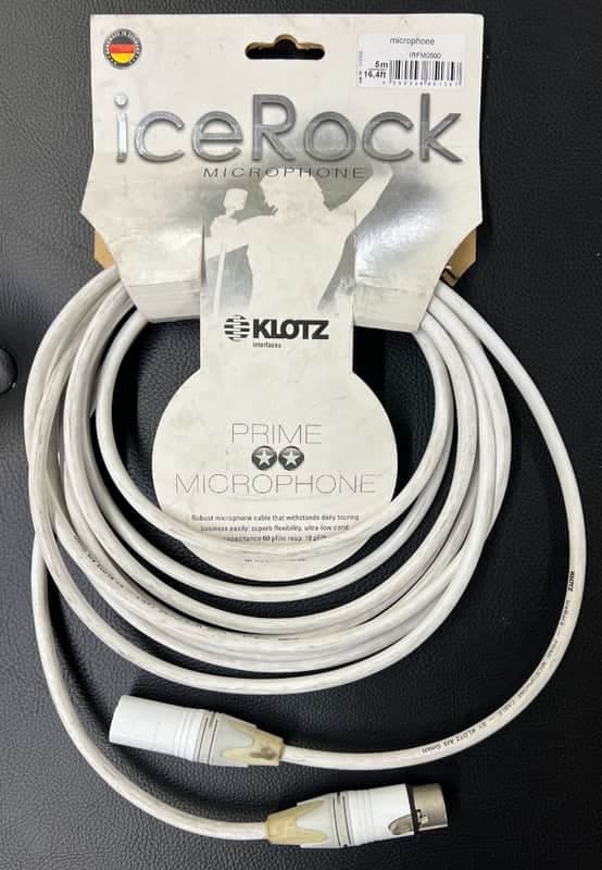 Klotz 16.4 Foot XLR Microphone Cable, Ice Rock White - IRFM0500 - Factory 2nd
