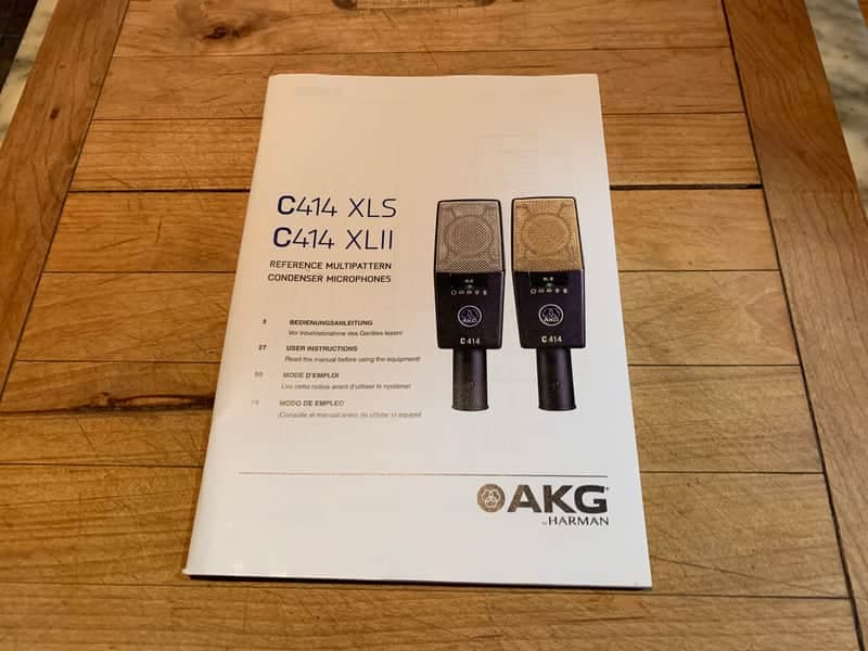 AKG C414 XLS/ XLSll MICROPHONE MANUAL- MINT!! MAKE OFFER!