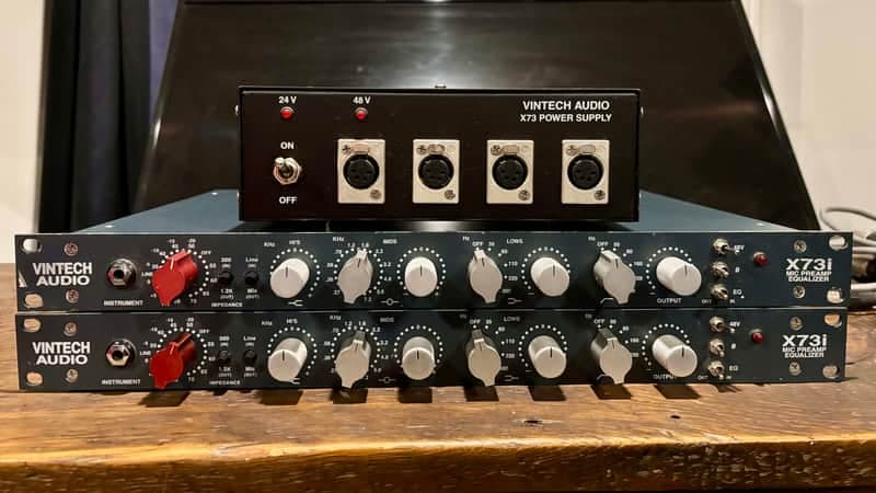 Vintech Audio X73i Mic Pre EQ Pair with PSU 2010s - Blue
