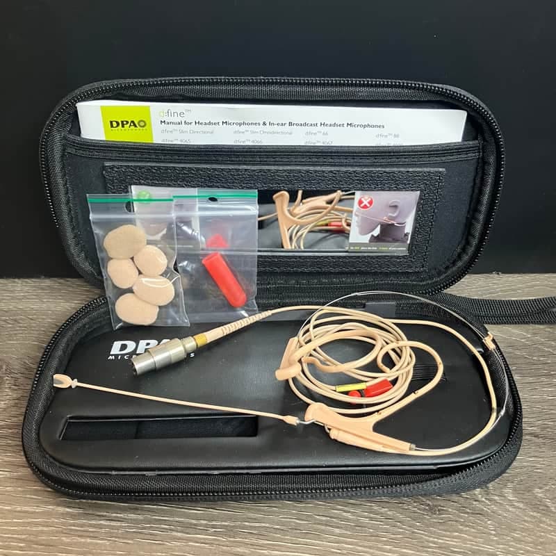 DPA Microphones d:fine 4266 Slim Flex Omnidirectional Headset Microphone with Microdot Connector, Shure TA4F Attachment, 110mm Boom - Beige