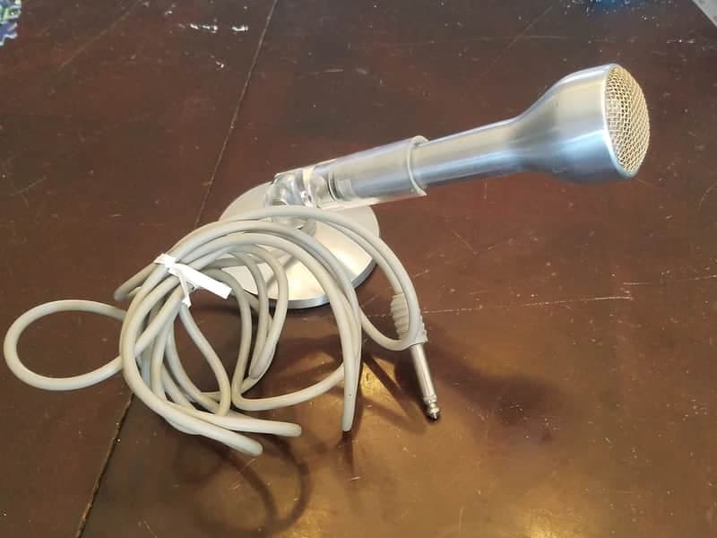 Sonotone CM-11 Space-age Ceramic Hi-Z Mic with stand 1960s Brushed Stainless