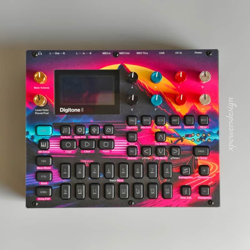 Vinyl skin for Elektron Digitone 2 (Retro wave style)