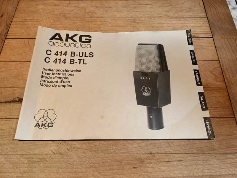 AKG C414 B- ULS/C414 TLll VINTAGE MICROPHONE MANUAL- CLASSIC! MAKE OFFER!