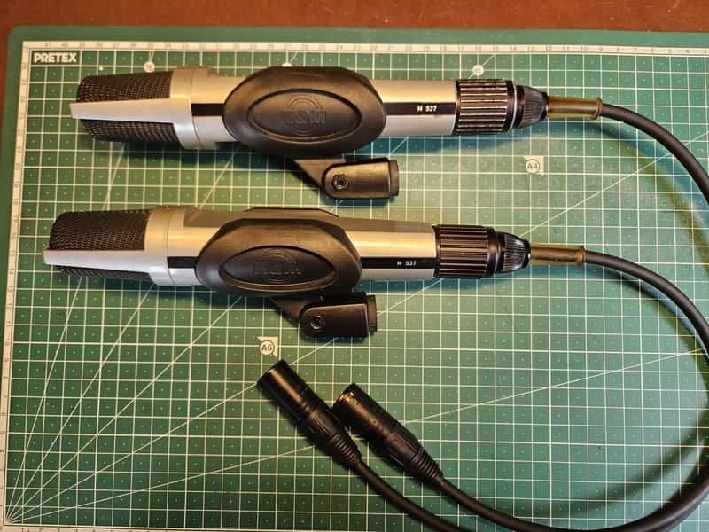 Pair of Vintage Uher M537 dynamic Microphones *with Tuchel Adapters*