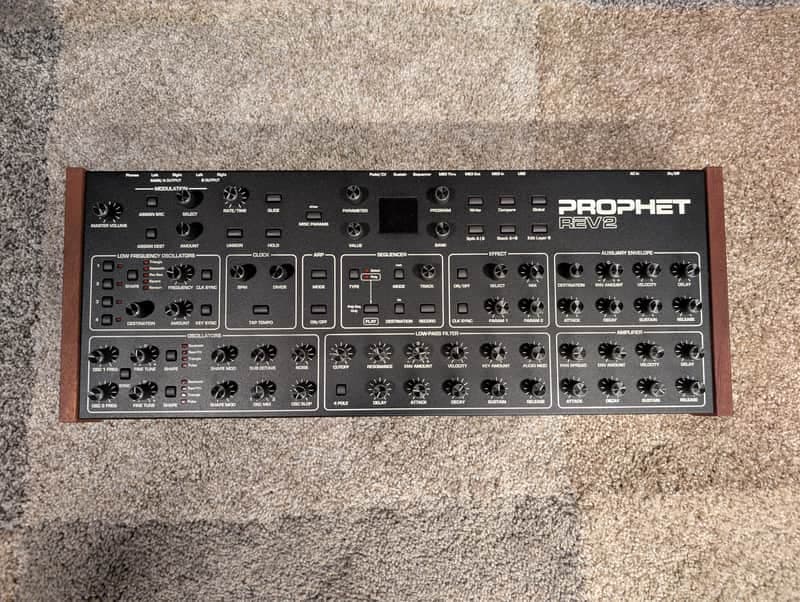 Sequential Prophet Rev2 Desktop 8-Voice Polyphonic Synthesizer 2018 - Present - Black with Wood Sides