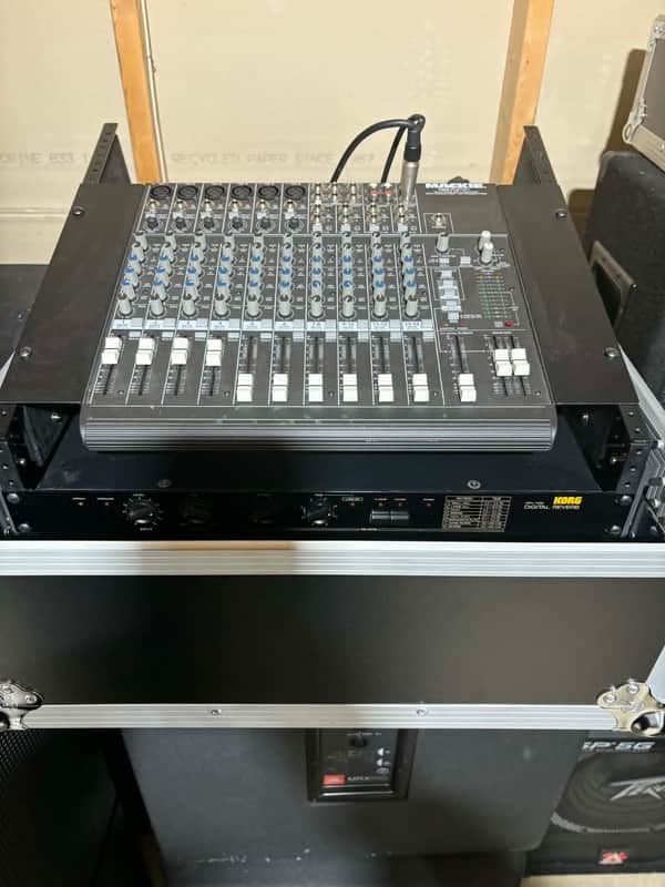 Mackie 1402VLZ4 mixer with ATA Slanted Flight Case.