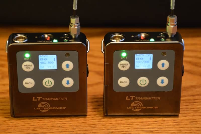 Lectrosonic LT Transmitters (x2) (Block A1) / M152 Lavs (x2) - DEADSTOCK MINT