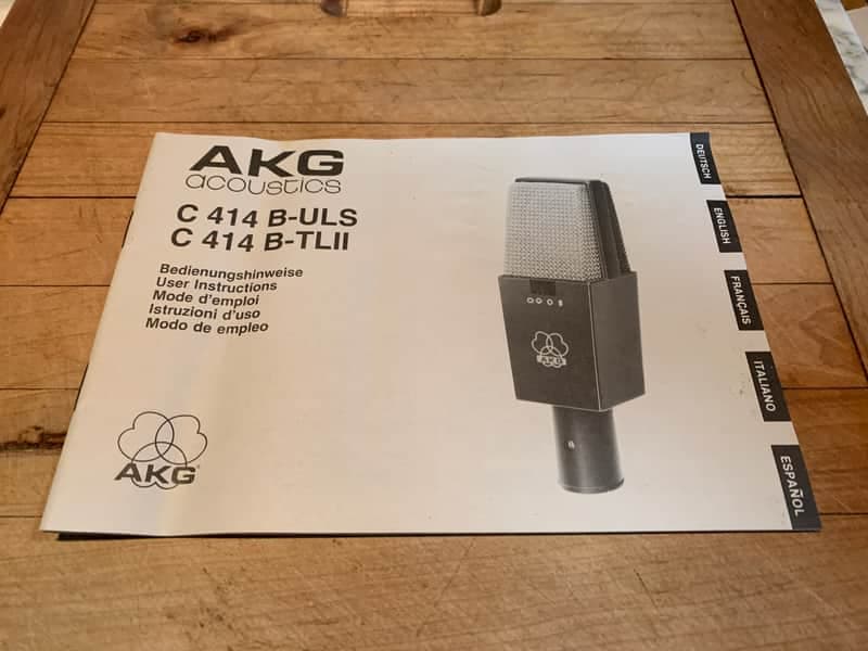 AKG C414 B- ULS/C414 TLll VINTAGE MICROPHONE MANUAL- CLASSIC! MAKE OFFER!