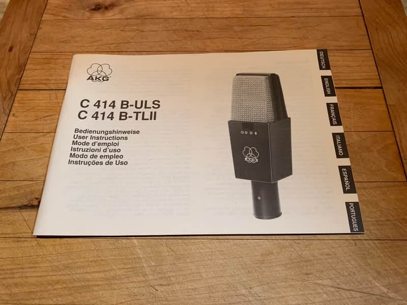 AKG C414 B- ULS/C414 TLll VINTAGE MICROPHONE MANUAL- ORIGINAL- MINT! MAKE OFFER!