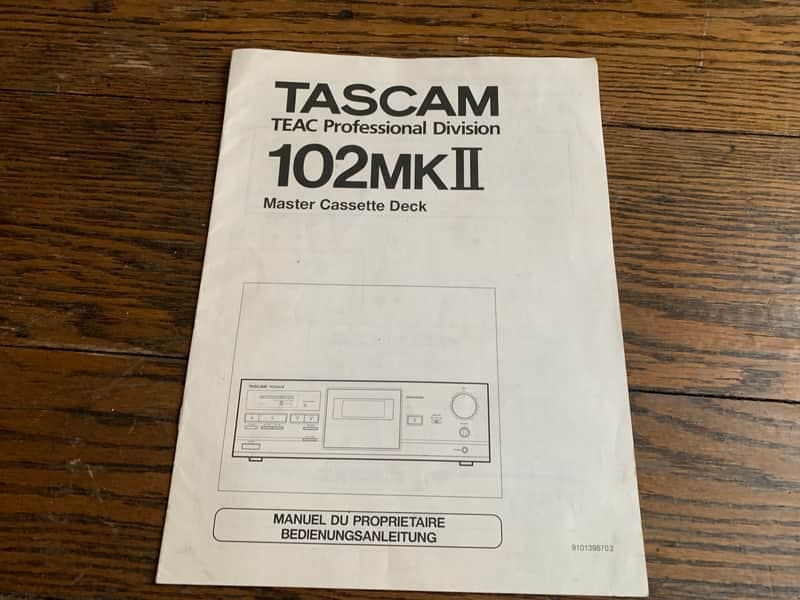 TASCAM 102MKll MASTER CASSETTE DECK MANUAL/ TECHNICAL BOOKLET- MAKE OFFER!