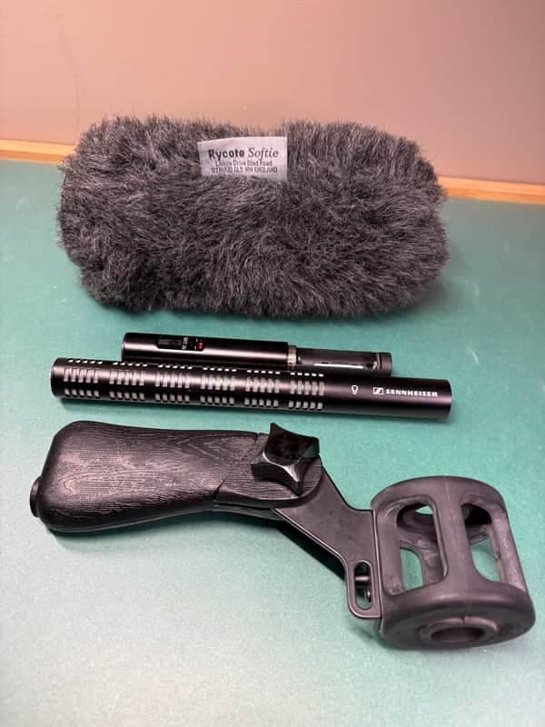 Sennheiser ME66 Short Shotgun Mic w/ K6 power supply, Rycote Softie, and Rycote pistol grip shock mount