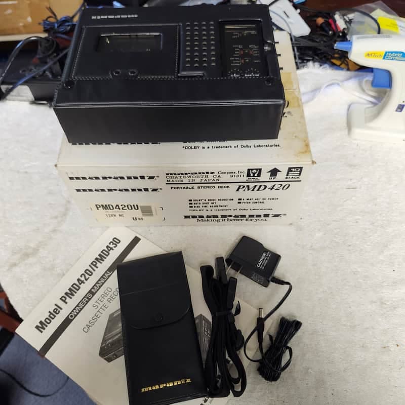 Near Mint Marantz PMD420 Rebuilt 2-Head Portable Cassette W/Accessories