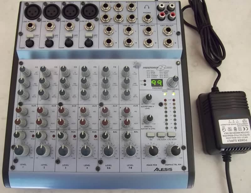 Alesis MultiMix 8 USB 8-Channel PA/ Mic Mixer W/ New Power Supply