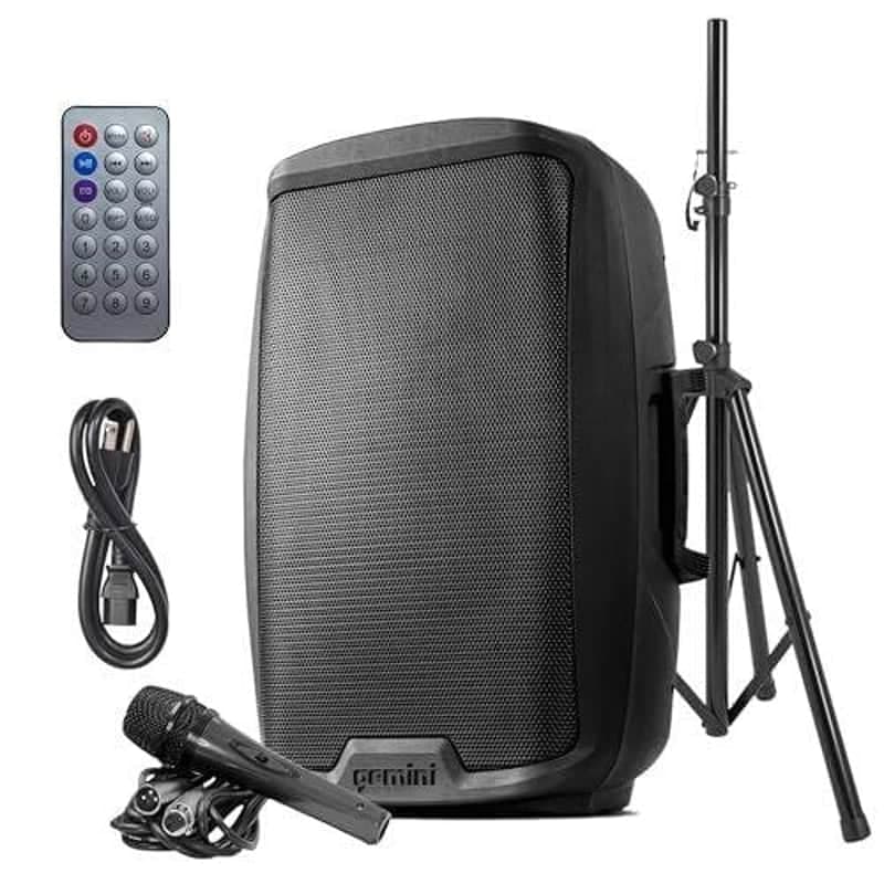 Gemini AS-2115BT-PK 2000 Watt 15" Active Bluetooth PA Speaker with Stand