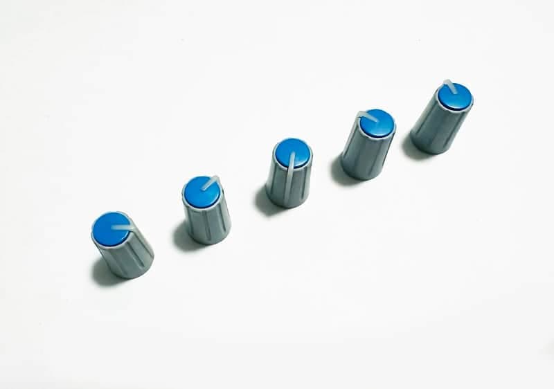 5 Allen & Heath Mixer Blue Knobs for GL Series, ML Series, MixWizard WZ Series