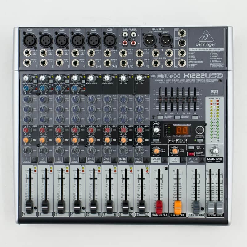 Used Behringer Xenyx X1222USB Black Analog Mixer USB Audio Interface - Very Good