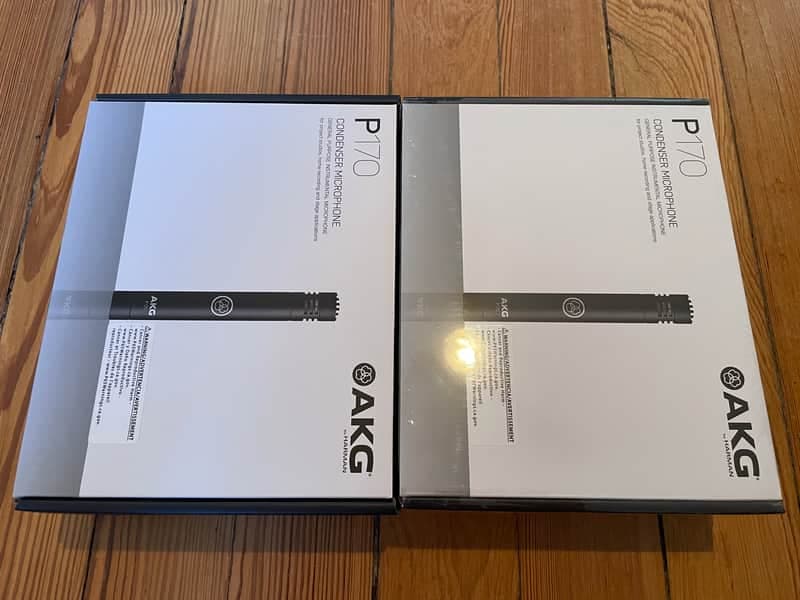 AKG P170 (Pair) MINT Small Diaphragm Cardioid Condenser Microphone 2010s - Black