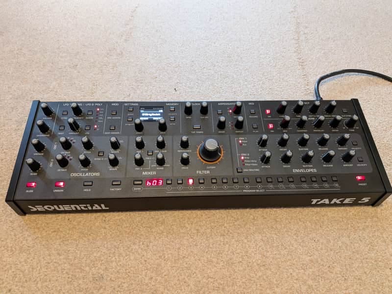 Sequential Take 5 Desktop 5-Voice Synthesizer Module MINT in BOX + Decksaver