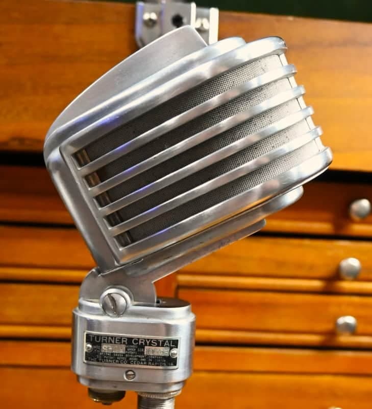 Vintage 1940s Turner S34X Crystal Microphone Art Deco USA Untested