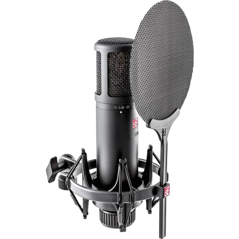 SE Electronics SE2200 Large Diaphragm Cardioid Condenser Mic w/ Shockmount & Filter