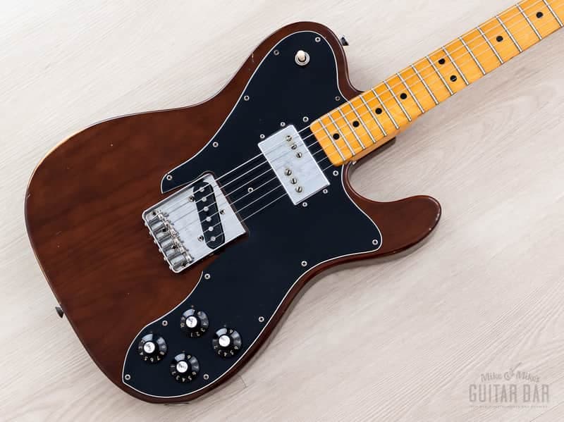1976 Fender Telecaster Custom Vintage Guitar Mocha w/ Wide Range Humbucker, Case