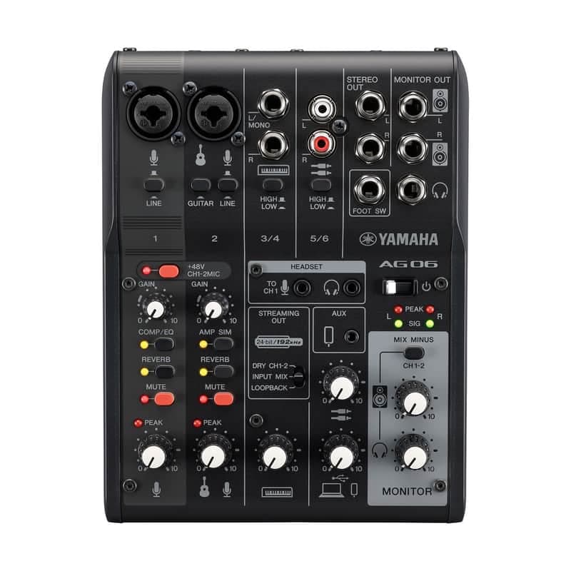 Mint Yamaha - AG06 MK2 - Mixer/USB Interface for IOS/Mac/PC - 6-Channel - Black (AG06MK2 B)