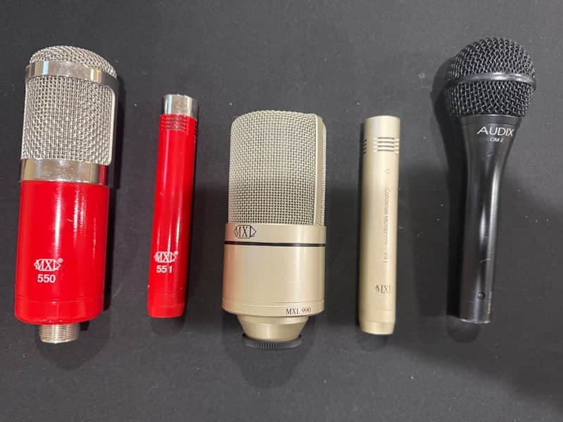 5 Microphone Lot - MXL 990, 991, 550, 551 + Audix OM2 - All Working