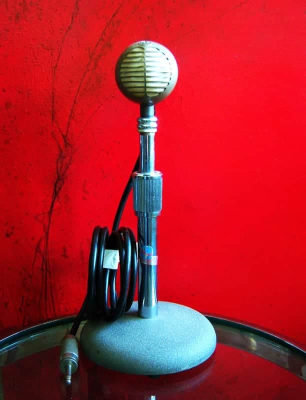 Vintage 1940's RCA MI-12017 dynamic microphone High Z w original cable & Atlas DS7 stand WORKING