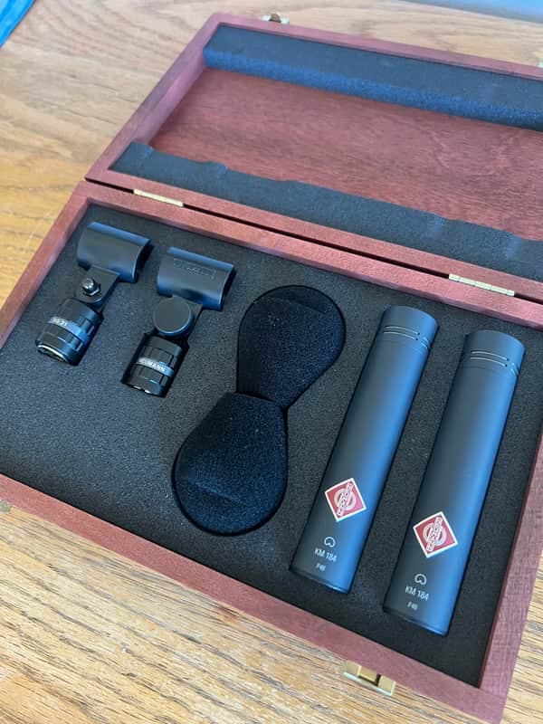Neumann KM 184 mt Small Diaphragm Cardioid Condenser Microphone Matched Stereo Pair 1993 - Present - Matte Black