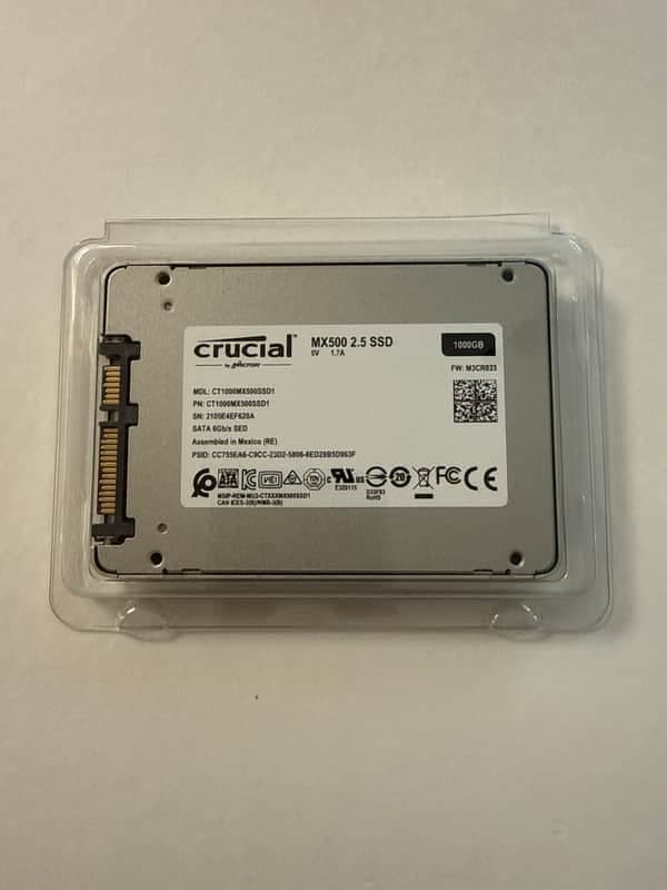 New - Open Box: Crucial MX500 1 TB SSD for recording (Model #CT1000MX500SSD1)