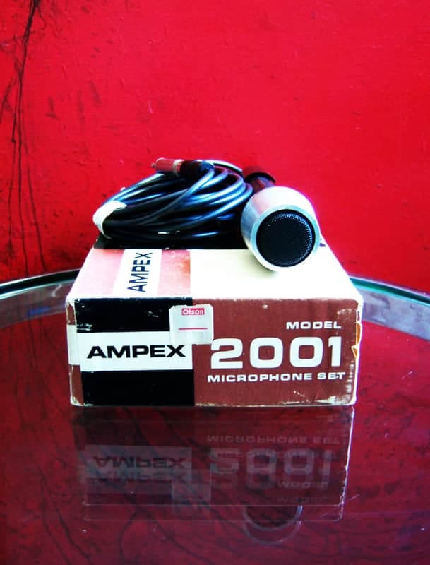 Vintage RARE 1960's Ampex 2001 dynamic microphone High Z w accessories # 1