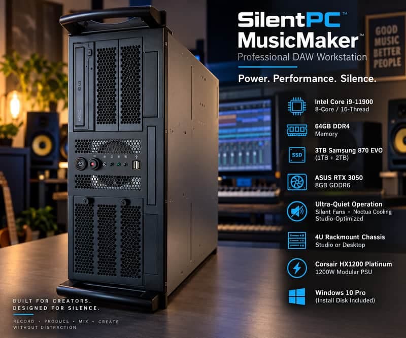 Professional Ultra-Quiet Digital Audio Workstation (DAW) – Custom Studio PC