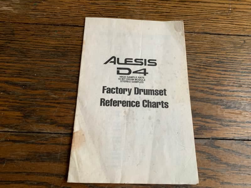 ALESIS D4 FACTORY DRUMSET REFERENCE CHARTS- MAKE OFFER!