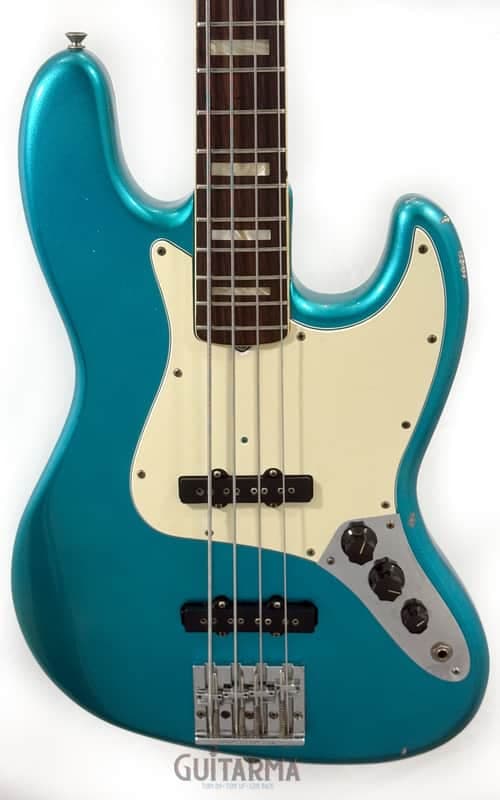 Fender Jazz Bass - 4-bolt, Vintage 74-75, Corvette Blue sparkle refin, w/Badass bridge
