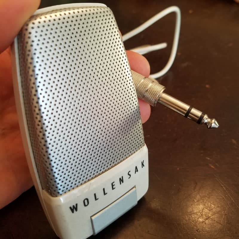 Wollensak Shure B-162-4 Harp Mic Hi-Z 1956 Chrome / White Space Age