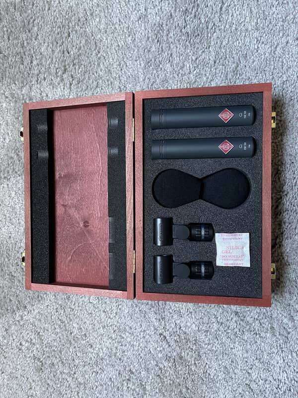 Neumann KM 184 mt Small Diaphragm Cardioid Condenser Microphone Matched Stereo Pair 1993 - Present - Matte Black