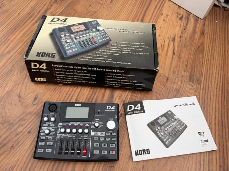 Korg D4 Digital Multitrack Recorder Studio - MINT Boxed Complete Kit - Lo-Fi/Dawless