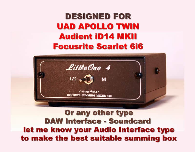 4 Channel Mini Studio Summing Mixer Designed for UAD Apollo Twin Focusrite Audient