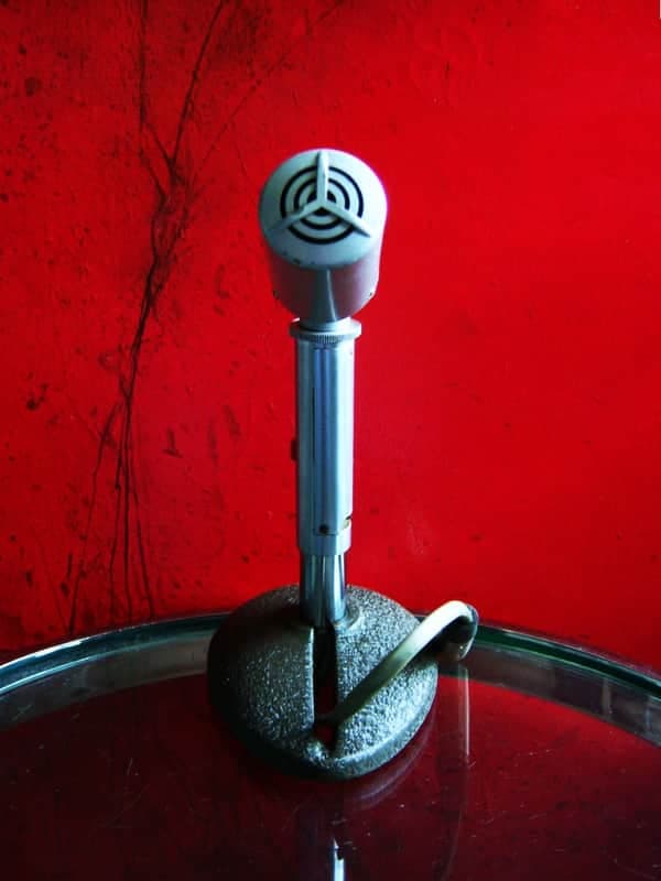 Vintage 1960's Altec 660A dynamic microphone "Salt Shaker" w period stand & cable Hi Z 632C 633A
