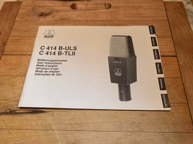 AKG C414 B- ULS/C414 TLll VINTAGE MICROPHONE MANUAL/EXCELLENT! MAKE OFFER!