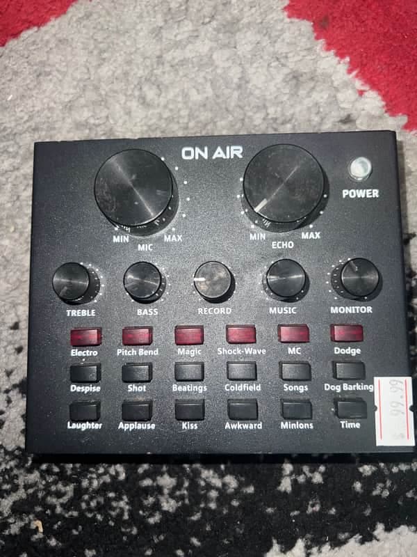 On air Channel interface with EQ and efx