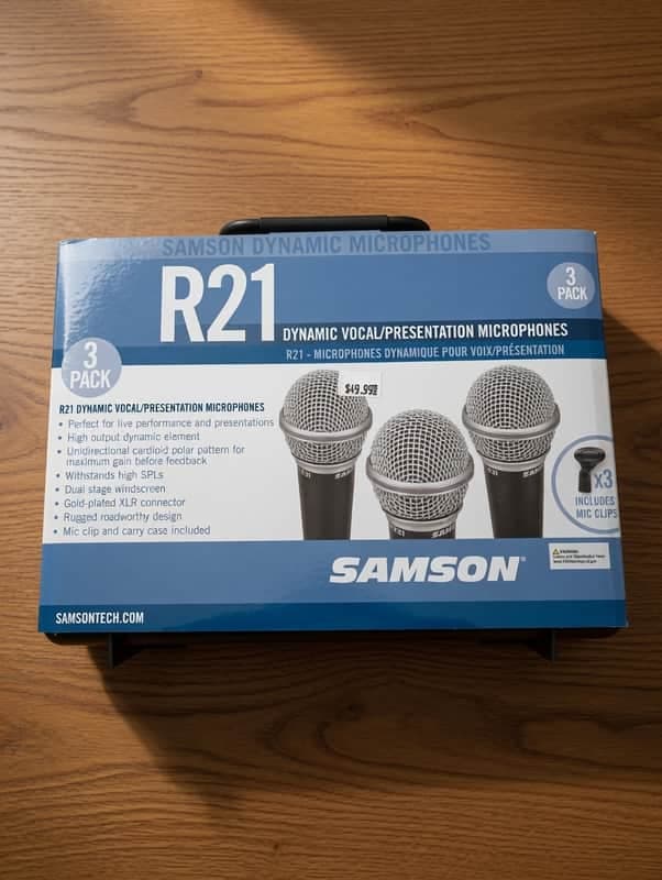 Samson R21 Cardioid Dynamic Vocal/Presentation Microphone (3 Pack) 2010s - Black