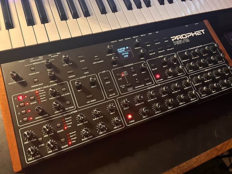 Sequential Prophet Rev2 Desktop 16-Voice Polyphonic Synthesizer 2018 - Present - Black with Wood Sides