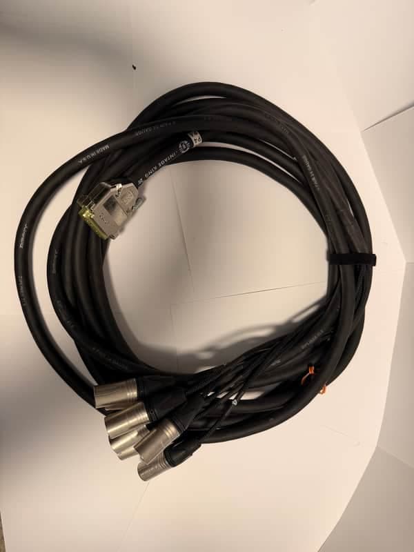 JUMPERZ JDB25-XLRM ZipLine 8-Channel DB25 to XLR Male Snake, 20 ft