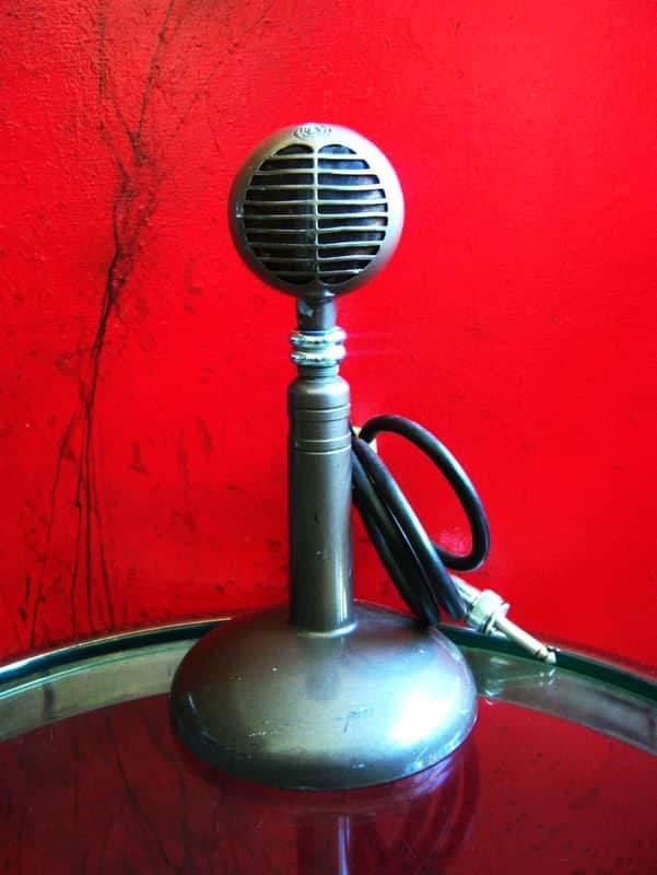 Vintage 1940's RCA MI-12010 dynamic microphone High Z w original cable & stand WORKING